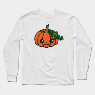 Cute Kawaii Halloween Pumpkin Jack-O-Lantern *BOO* Vine - Scarecrow Long Sleeve T-Shirt